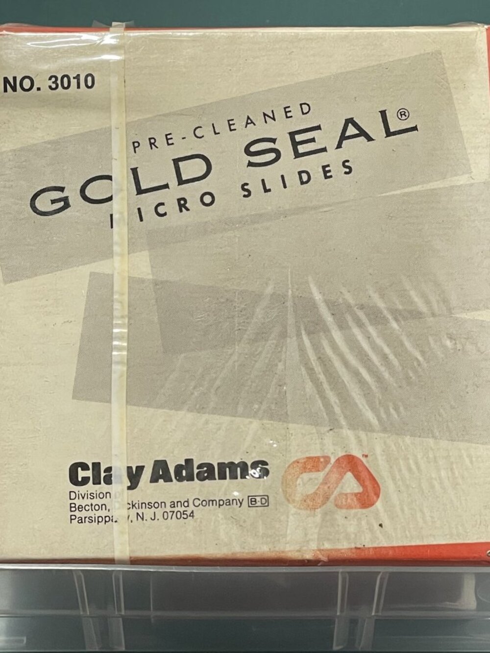 Vintage Clay Adams Gold Seal Micro Slides, No. 3010, in original sealed packagin